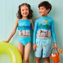 Disney Mickey And Minnie Mouse Summer Swim Trunks For Kids -Dinei Clothing Shop 5006059190202 2