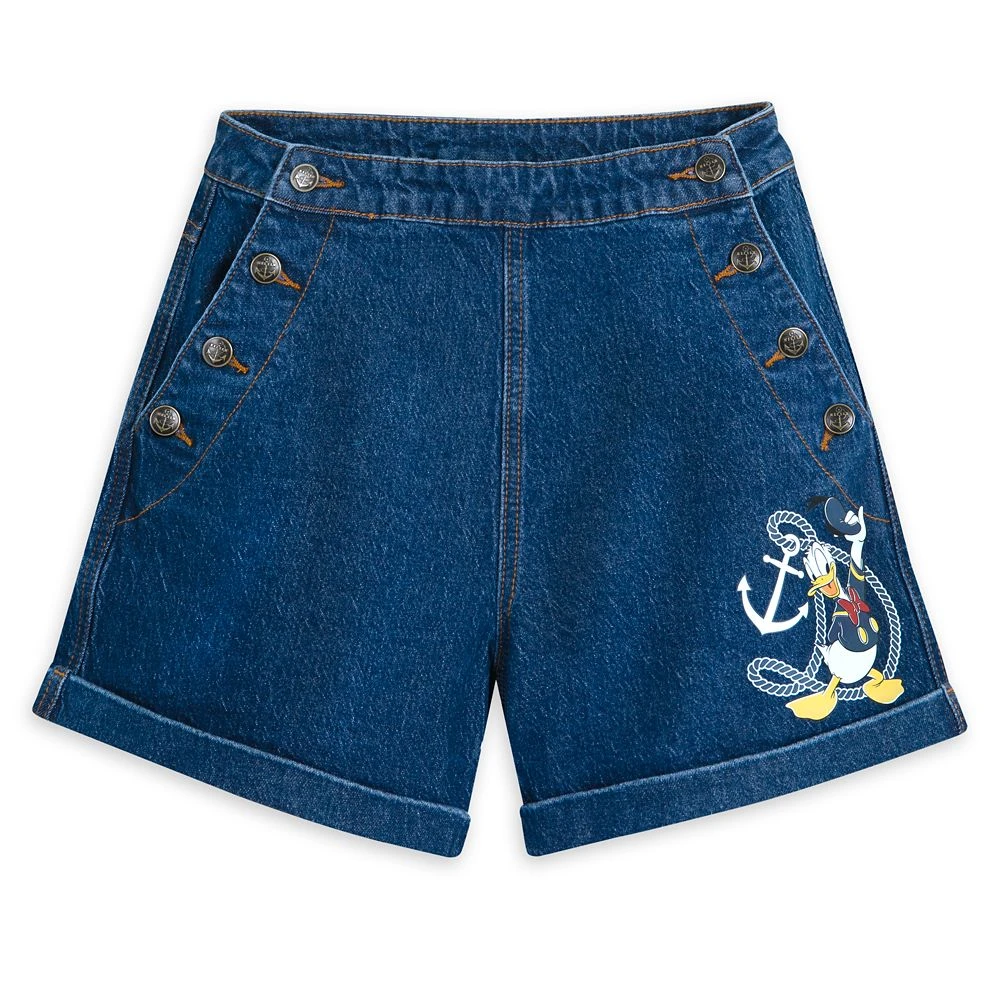 Disney Donald Duck Denim Shorts For Women – 90th Anniversary 1 Disney Donald Duck Denim Shorts For Women – 90th Anniversary