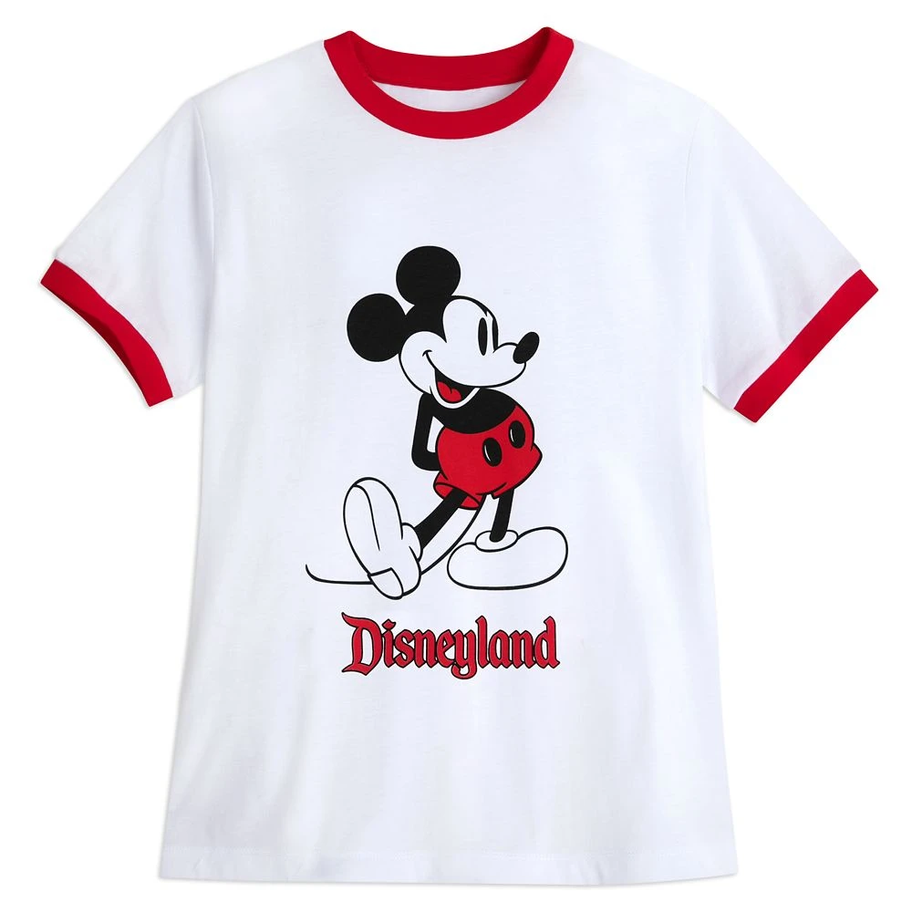 Mickey Mouse Standing Ringer T-Shirt For Women – Disneyland 1 Mickey Mouse Standing Ringer T-Shirt For Women – Disneyland