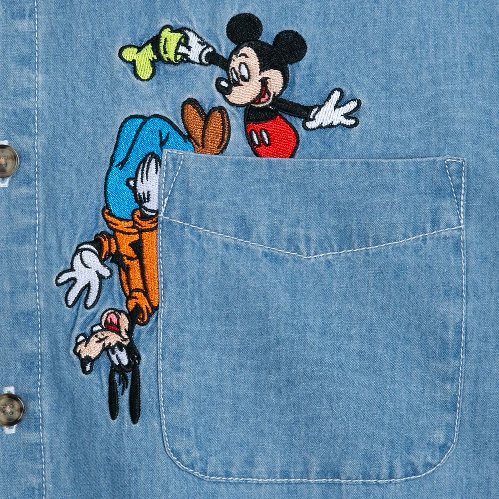 Disney Mickey Mouse And Friends Denim Shirt For Adults 5 Disney Mickey Mouse And Friends Denim Shirt For Adults - Image 5