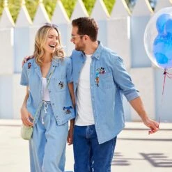 Disney Mickey Mouse And Friends Denim Shirt For Adults 11 Disney Mickey Mouse And Friends Denim Shirt For Adults -Dinei Clothing Shop 5205057810228 5