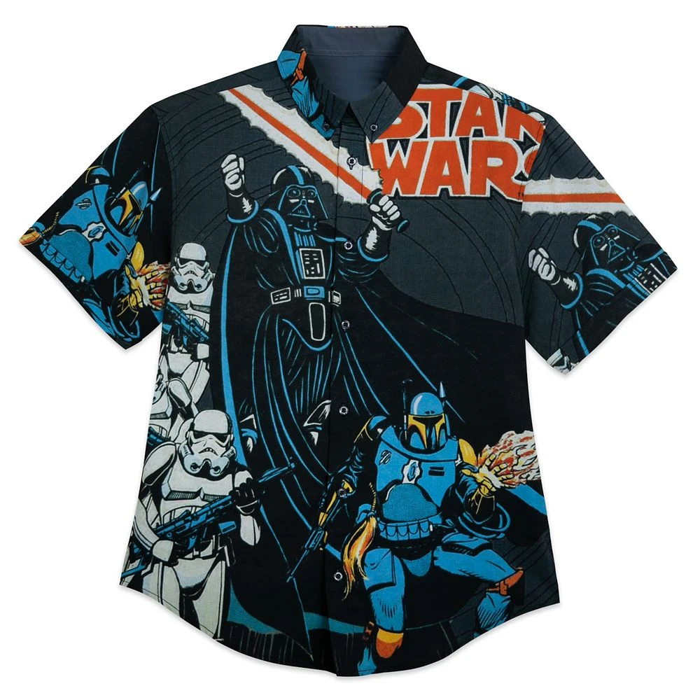 Disney Star Wars ''Space In-Vaders'' Button Down Shirt For Adults By RSVLTS 1 Disney Star Wars ''Space In-Vaders'' Button Down Shirt For Adults By RSVLTS
